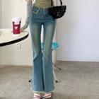 Butterfly Embroidered Bootcut Jeans