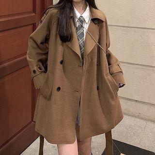 Double-breasted Trench Jacket With Crossbody Bag