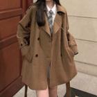 Double-breasted Trench Jacket With Crossbody Bag