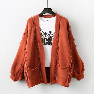 Ripped Open Front Cardigan