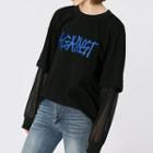 Lettering Embroidered Mock Two-piece Long-sleeve T-shirt