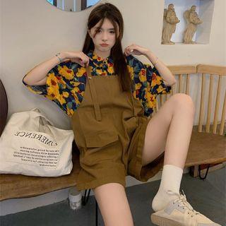 Short Sleeve Floral Print Shirt / Jumper Shorts