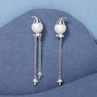 Asymmetrical Faux Pearl Drop Earring 1 Pair - Silver - One Size