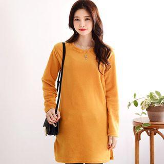 Slit-side Fleece Long T-shirt