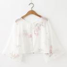 Bell-sleeve Floral Chiffon Light Jacket