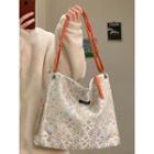 Embroidered Tote Bag White - One Size