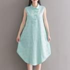 Traditional Chinese Sleeveless A-line Midi Dress