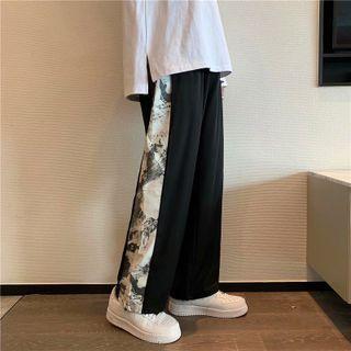 Tie-dyed Panel Wide Leg Pants