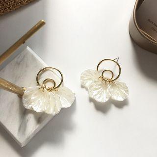 Resin Petal Fringed Earring 1 Pair - Stud Earring - One Size