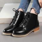 Lace-up Low Heel Ankle Boots