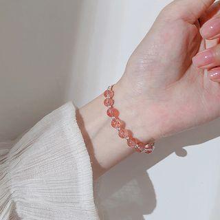 Strawberry Quartz 925 Sterling Silver Bracelet As Shown In Figure - One Size