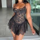 Strappy Lace A-line Skirt