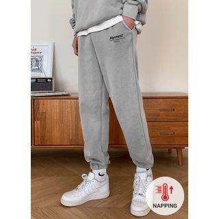Letter-printed Pigment-washed Jogger Pants