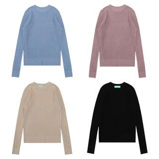 Crew Neck Ribbed Sweater