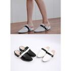 Contrast-buckle Backless Loafers