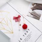 Non Matching Pompom Bow Drop Earring