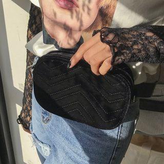 Quilted Velvet Belt Bag