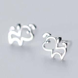 925 Sterling Silver Dog Earrings