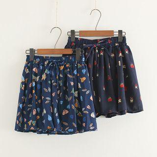 Printed Chiffon Skort