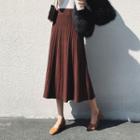 High-waist Cable Knit Midi Skirt
