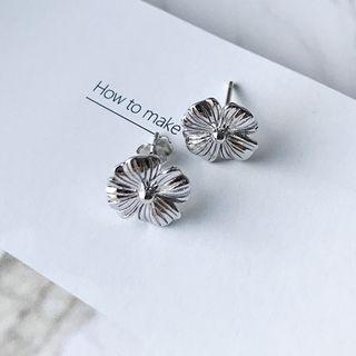 925 Sterling Silver Flower Earring 1 Pair - E089 - One Size