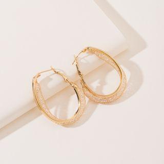 Hoop Stud Earrings Gold - One Size