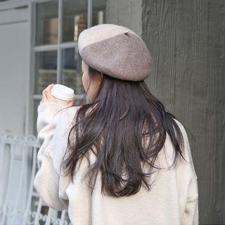 Two-tone Wool Blend Beret