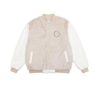 Letter Embroidered Fluffy Jacket