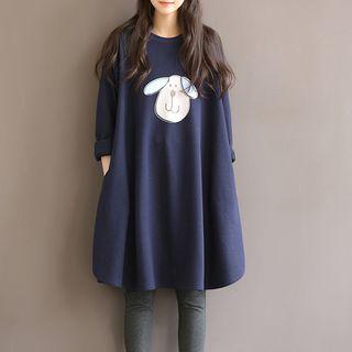 Dog Print Long Sleeve Sweat Dress