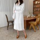 Long Cotton Shirtdress Ivory - One Size