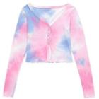 Long-sleeve Tie-dye Buttoned Top