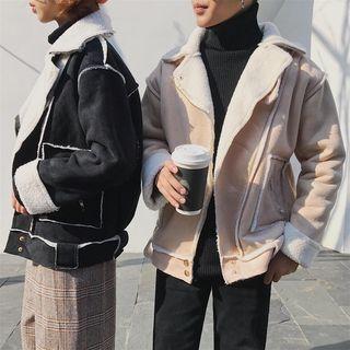 Couple Matching Zip-up Biker Jacket