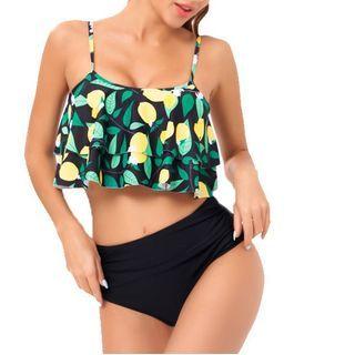 Set: Fruit Print Tankini Top + Bottom