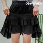 Plus Size Inset Shorts Tiered Skirt