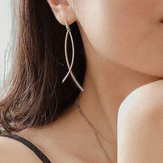 Curve Alloy Fringed Earring 1 Pair - Gold - One Size