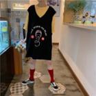 Elbow-sleeve T-shirt T-shirt - White - One Size