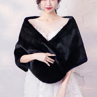 Faux Fur Cape Black - One Size