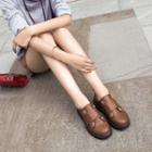 Eyelet Faux Leather Loafers