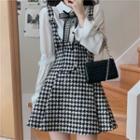 Houndstooth Suspender A-line Skirt / Shirt