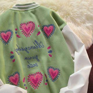 Love Flocking Baseball Jacket