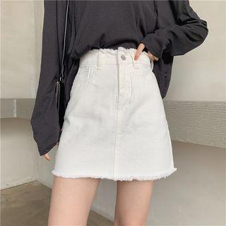 Fray Edge A-line Mini Skirt