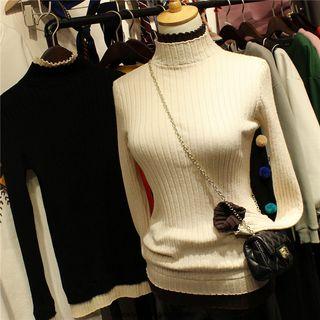 Mock Two-piece Rib Knit Top