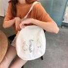 Round Canvas Tote Bag Beige - One Size