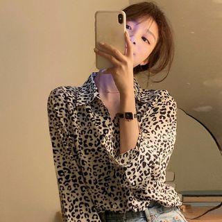 Leopard Print Shirt Black & White - One Size
