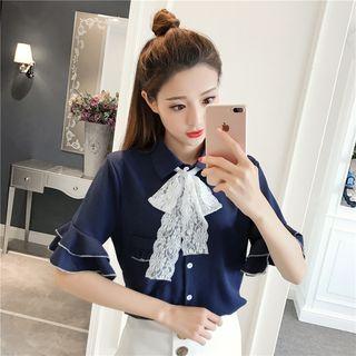 Short-sleeve Ruffled Shirt