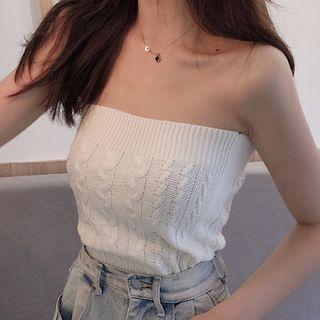 Strapless Knit Top White - One Size