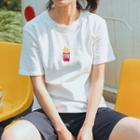 Short Sleeve Embroidered T-shirt White - One Size