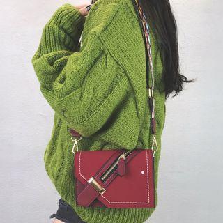 Zip-accent Faux Leather Crossbody Bag