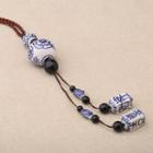 Ceramic Pendant String Necklace Blue - One Size