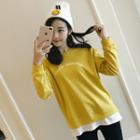Long-sleeve Lettering Panel T-shirt